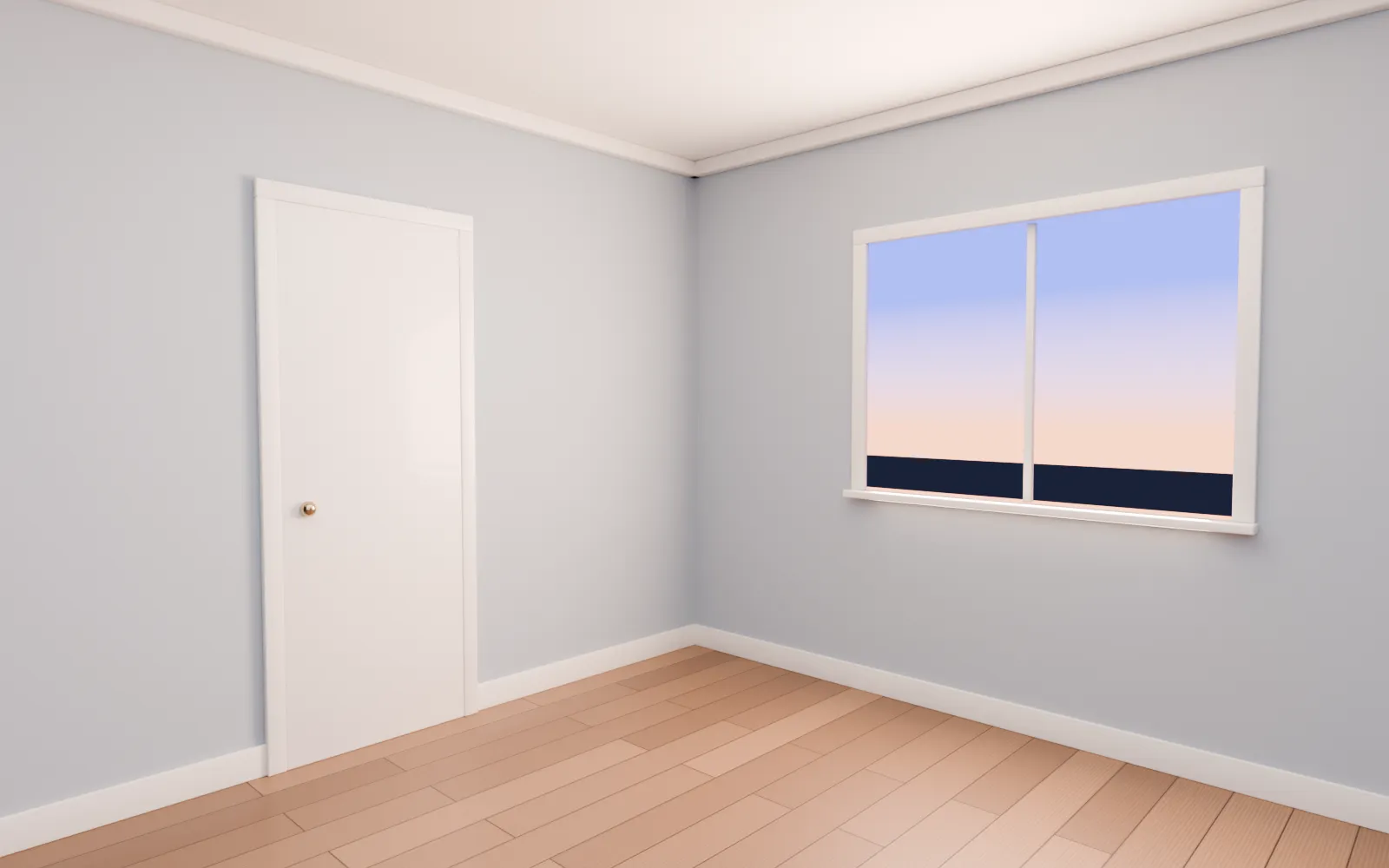 An empty painted room with a window, ready to be measured