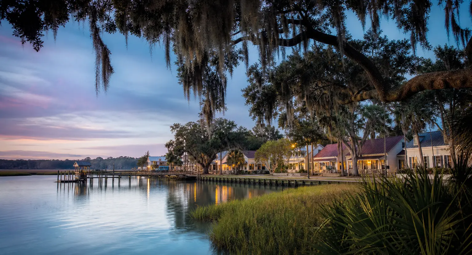 Bluffton SC May River Local Business and Digital Marketing Live oaks, tidal river, and Lowcountry waterfront architecture representing Bluffton, South Carolina